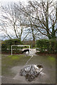 Flooding in Car Park, Trent Country Park, Cockfosters, Hertfordshire