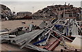 Debris remaining after the former Capitol car park was demolished in Newport