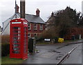 Shell of a phonebox in Devauden