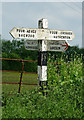 Battered signpost  at Calf Heath, Staffordshire