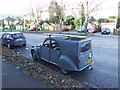 Old Citroen 2CV parked on Watling Street, Strood