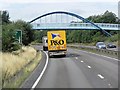 SP9076 : Footbridge over the A14 by David Dixon