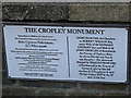 Plaque for the Cropley monument