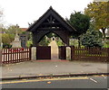 Lychgate at the entrance to the village church, Hamble-le-Rice