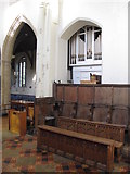 TL8741 : St. Gregory's Church, Sudbury - choir stalls (north) and organ by Mike Quinn