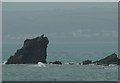 SX3353 : The Long Stone viewed from Portwrinkle by Rob Farrow