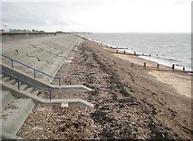 TQ9175 : Sheerness: Sea defence wall and groynes by Nigel Cox