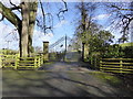 Gated entrance to Fron Llwyd near Welshpool