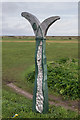 TR3754 : National Cycle Network sign, Golf Road by Ian Capper