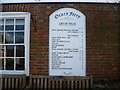 List of tolls for the Oxney Ferry at The Ferry Inn