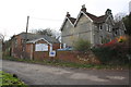 East End House and outbuildings from Kiln Lane