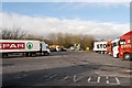 SD5415 : Lorry Park at Charnock Richard Services by David Dixon