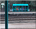 Colourful shelter at  Fairwater railway station,  Cardiff