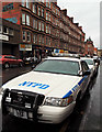 New York Police Department car on Dumbarton Road