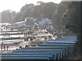 Mudeford: view over beach hut roofs