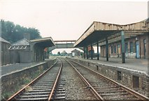 SX5994 : Okehampton station 1995 by John Winder