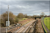 NZ2624 : Railway south-east from Newton Aycliffe Station by Trevor Littlewood
