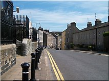 J4844 : View east along English Street from the gates of Downpatrick Crown Court by Eric Jones