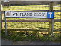 Whitland Close dead end sign