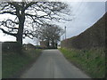 Lane looking west near Cae-Merddyn