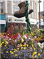 Jack and the Beanstalk floral display, Oldham town centre