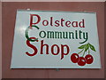 Polstead community shop sign