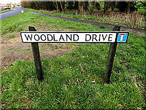 TM3388 : Woodland Drive sign by Geographer