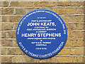 Plaque to Keats and Stephens