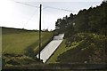 Midhope Reservoir Spillway, in February 2014, viewed from Hagg Bridge, Midhope Hall Lane, near Upper Midhope