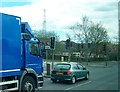 Traffic lights at the cross roads of Saintfield Road and Purdysburn and Cairnshill Roads