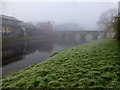 H4572 : Misty along the Strule River, Omagh by Kenneth  Allen