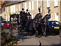 TL4658 : Horse drawn hearse on Abbey Walk by enchantingmiaow