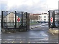 Traffic exit from the Down High School, Downpatrick