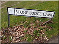 Stone Lodge Lane sign