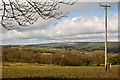 In a valley in this picture is Blackerton Copse where the source of the river Yeo can be found