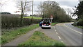 Small layby of the A3090 near the entrance to a permissive path