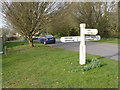 Fingerpost at Manton crossroads