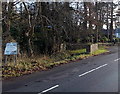 Distorted boundary sign, St Fagans