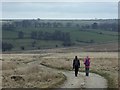 SK2871 : Moorland track with walkers by Andrew Hill