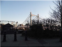 TQ2777 : Albert Bridge by Chelsea Embankment by David Howard