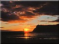 SC1969 : Sunset, Port Erin Bay and Bradda Head (1) by David Dixon