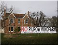 Anti-windfarm banner, Rooks Bridge