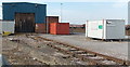 Railway siding and buildings in Westbury