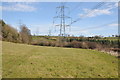 Electricity pylons crossing farmland