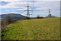 Electricity pylons on Ysgyryd Fach