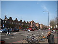 View along Seven Sisters Road from outside Manor House tube station