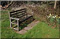 Seat by the village pond, Trimpley, Worcs