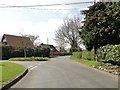 Road junction and Hoxne school at Heckfield Green