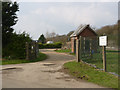 SK8316 : Whissendine Station yard entrance by Alan Murray-Rust