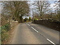 The B3226 at Clapworthy Mill Bridge on the river Bray